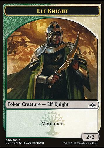 Elf Knight Token (Green and White 2/2) (Token Elf Ritter)